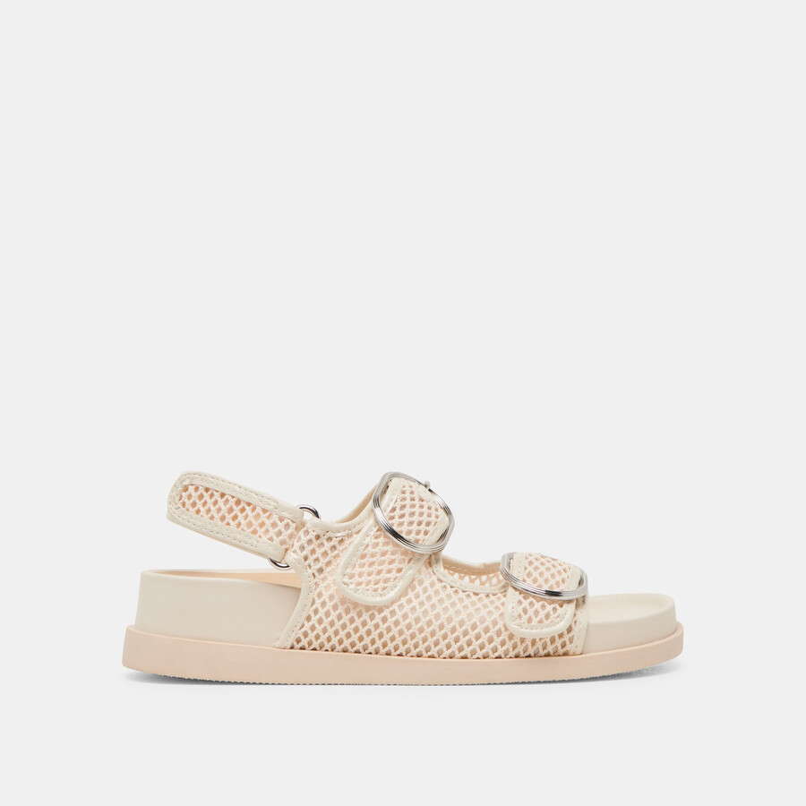 starla mesh-sandalen creme gewebtes mesh