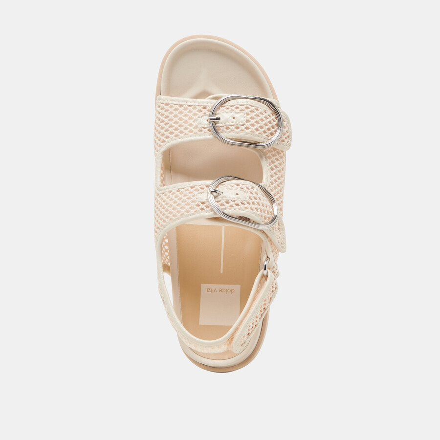 starla mesh-sandalen creme gewebtes mesh