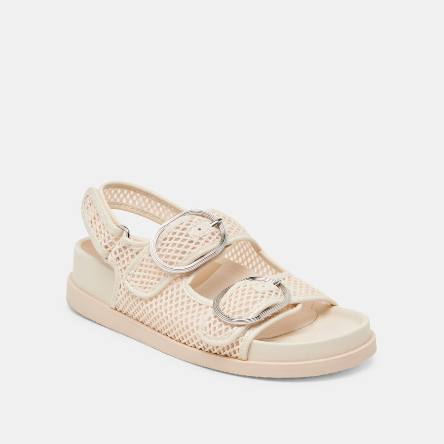 starla mesh-sandalen creme gewebtes mesh