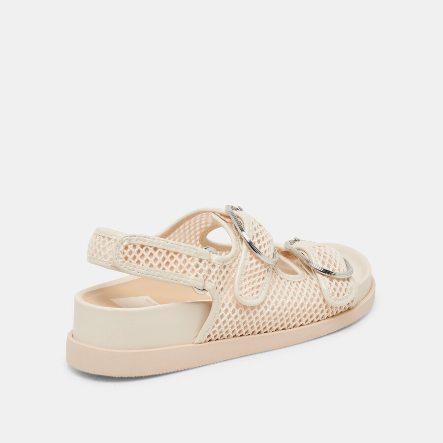 starla mesh-sandalen creme gewebtes mesh