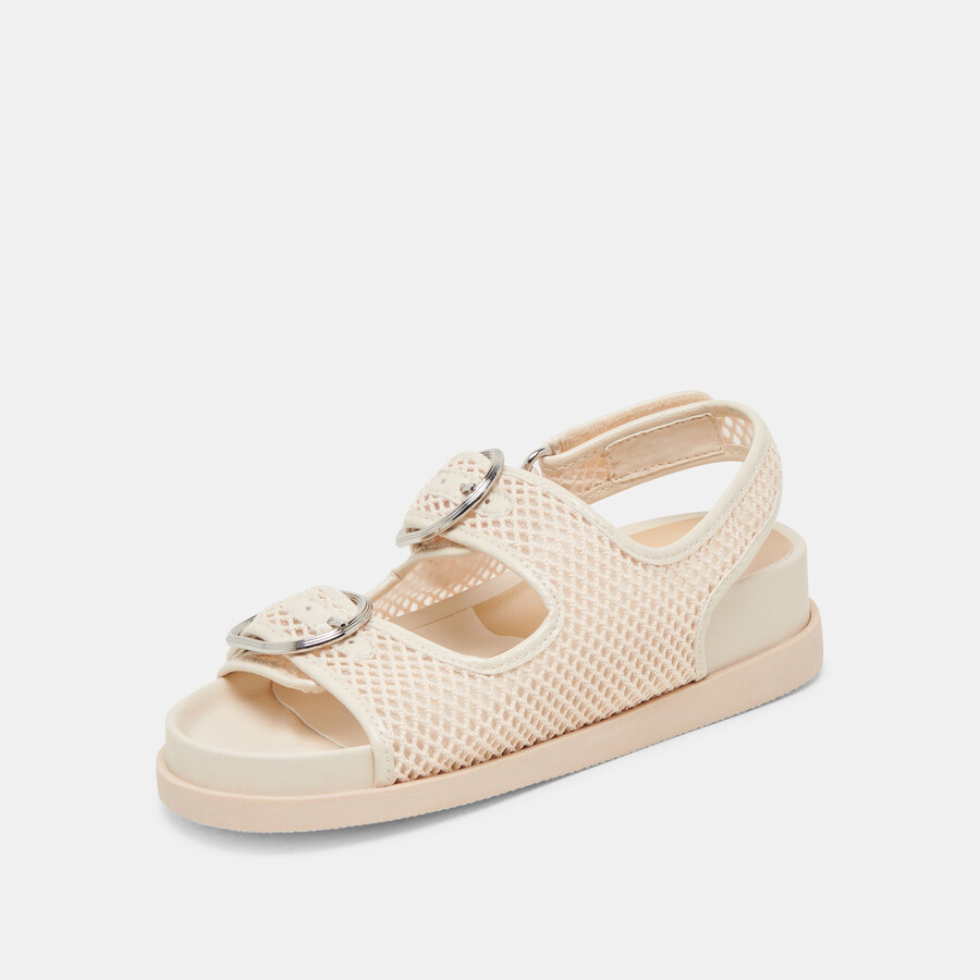 starla mesh-sandalen creme gewebtes mesh