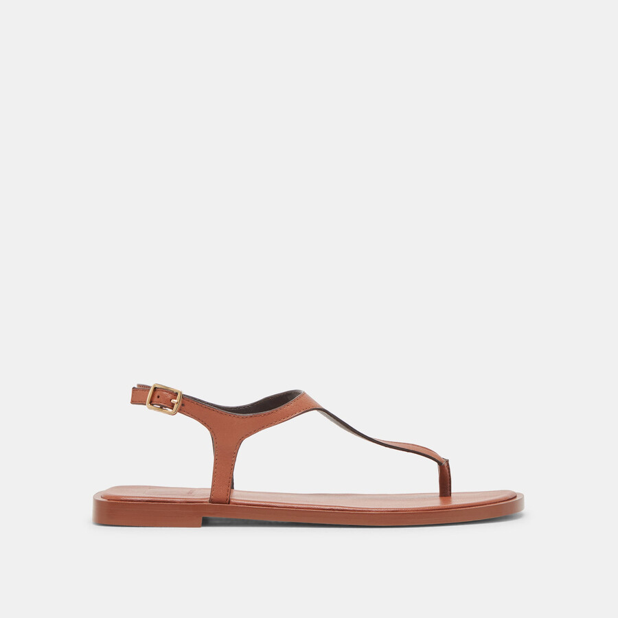 raye sandalen aus hellbraunem leder