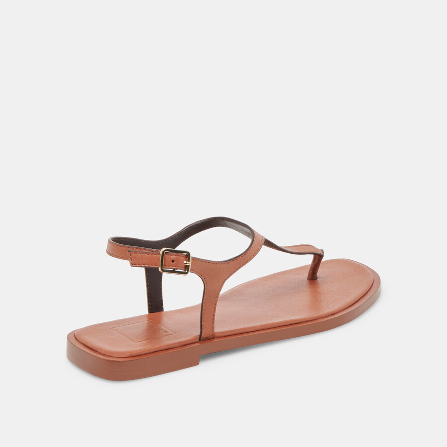 raye sandalen aus hellbraunem leder