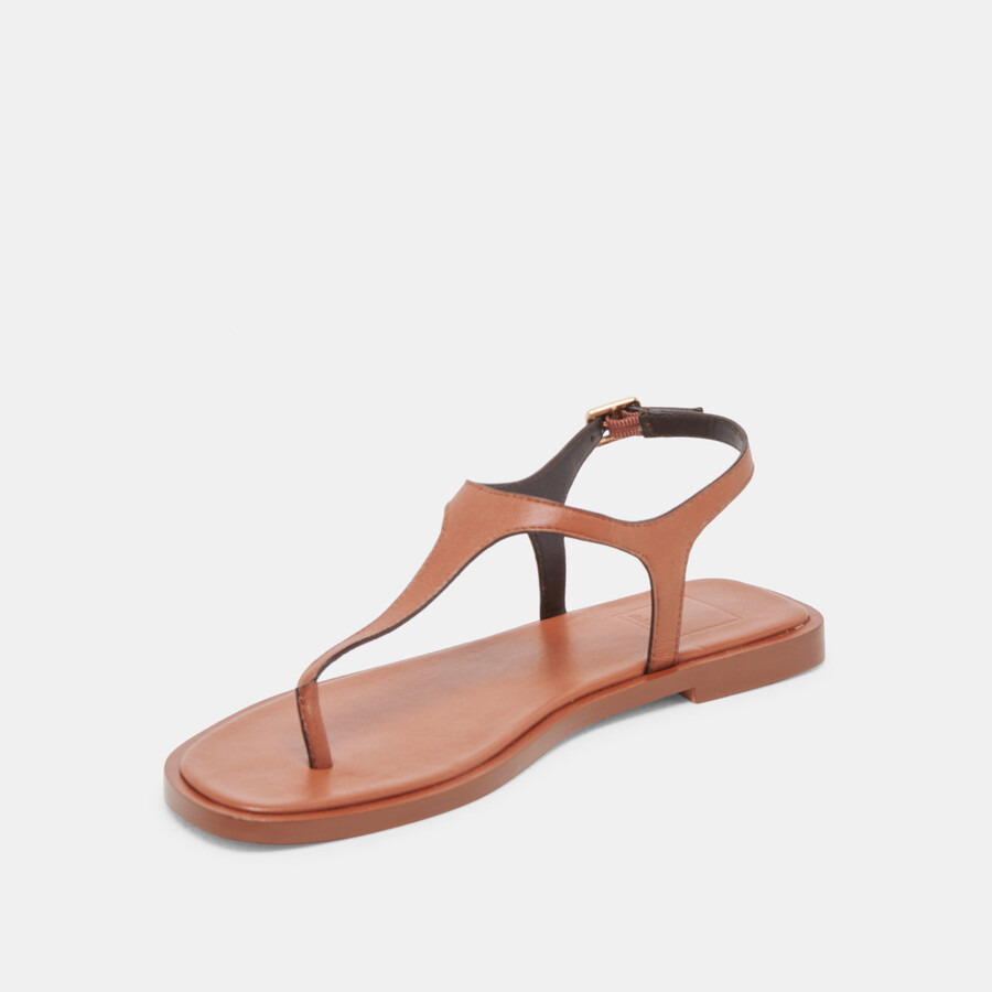 raye sandalen aus hellbraunem leder