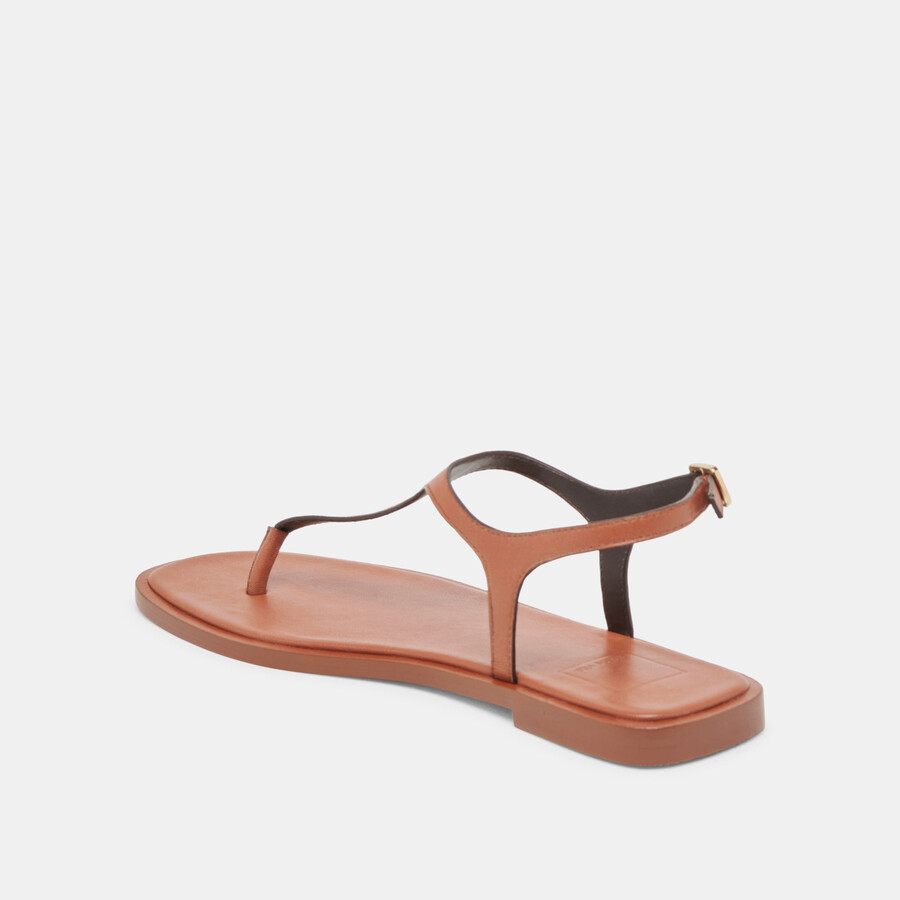 raye sandalen aus hellbraunem leder