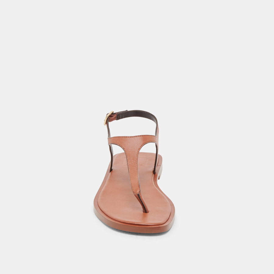 raye sandalen aus hellbraunem leder