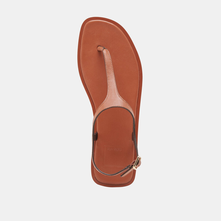 raye sandalen aus hellbraunem leder