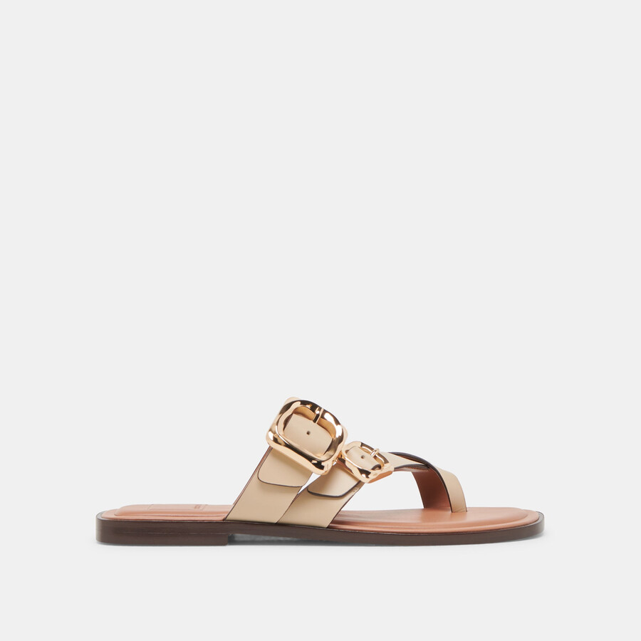 shore sandalen aus elfenbeinfarbenem leder