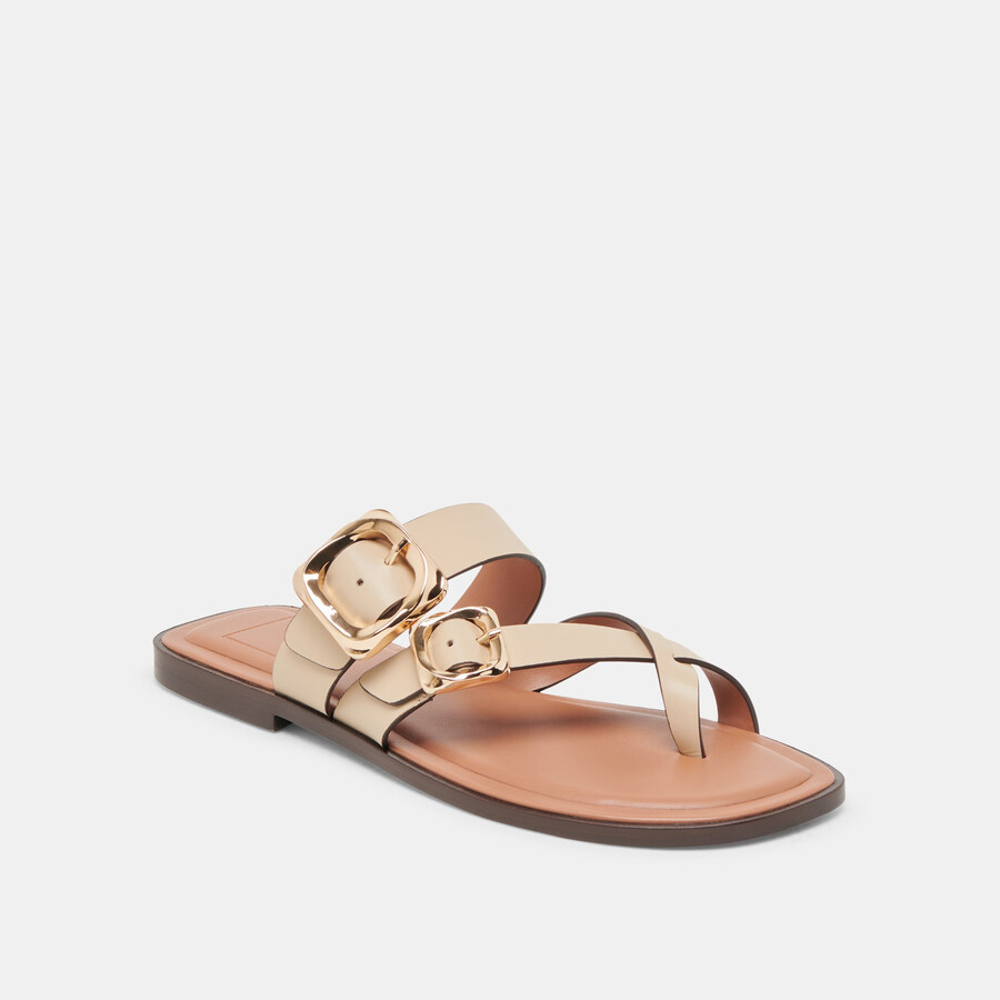 shore sandalen aus elfenbeinfarbenem leder