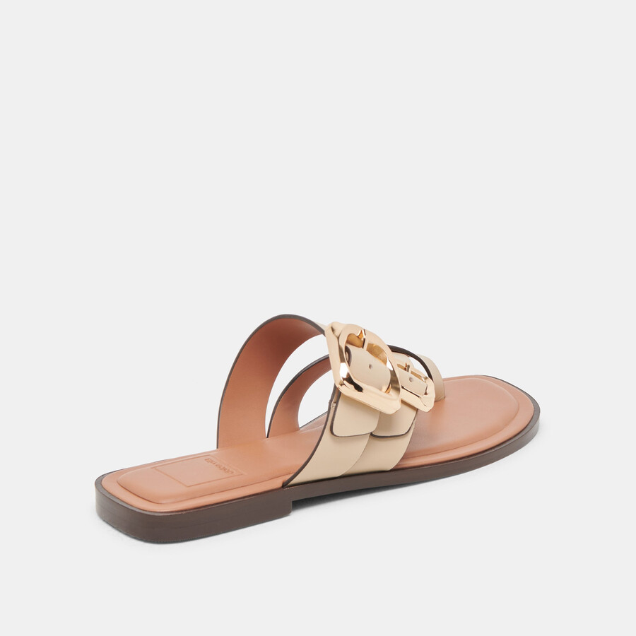 shore sandalen aus elfenbeinfarbenem leder