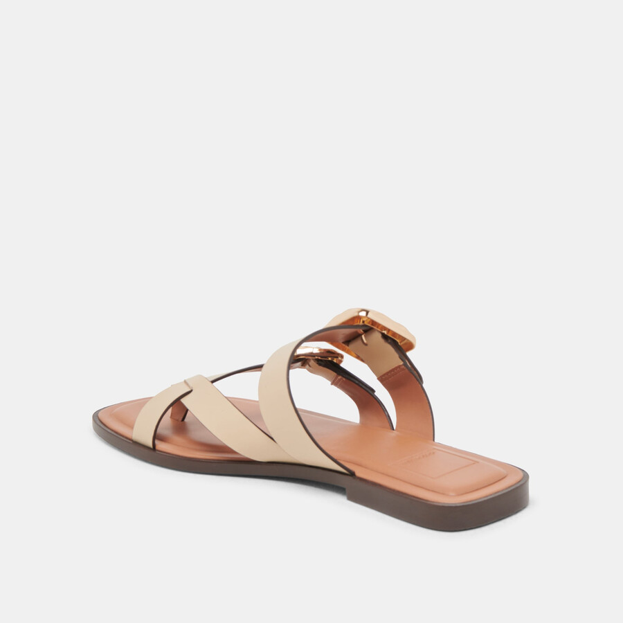shore sandalen aus elfenbeinfarbenem leder