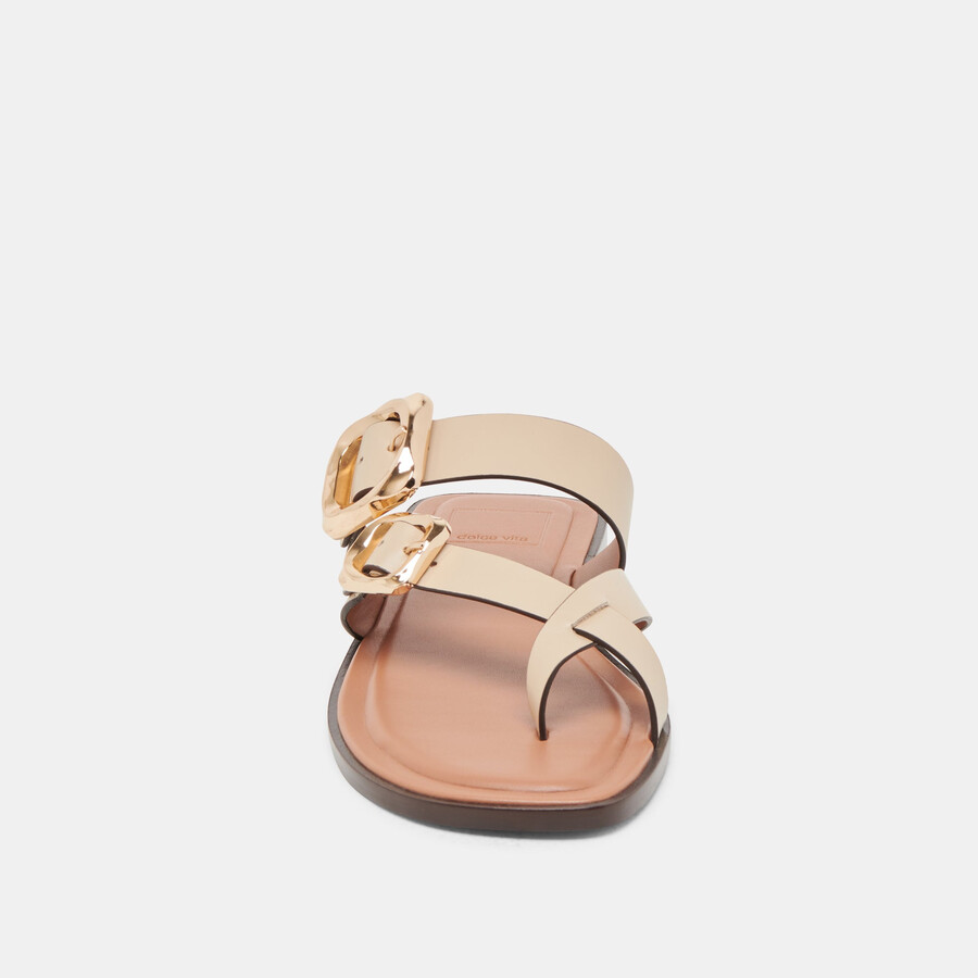 shore sandalen aus elfenbeinfarbenem leder