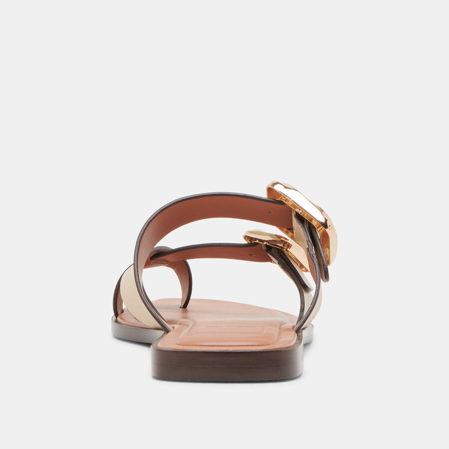 shore sandalen aus elfenbeinfarbenem leder