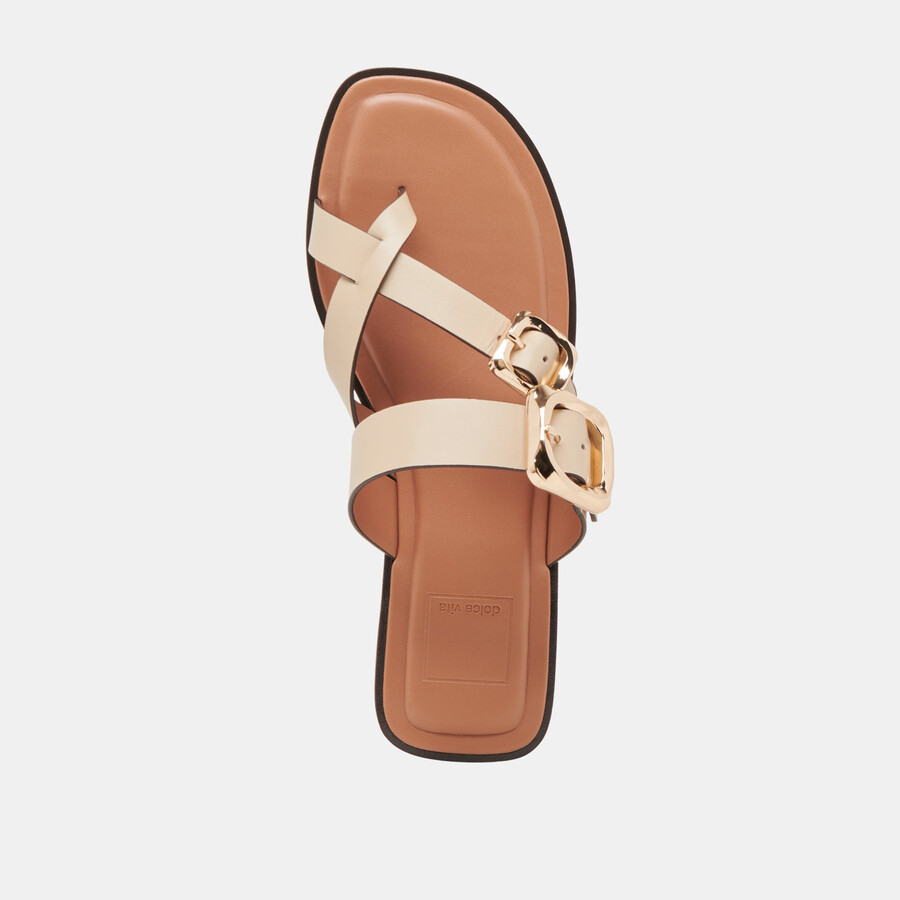 shore sandalen aus elfenbeinfarbenem leder