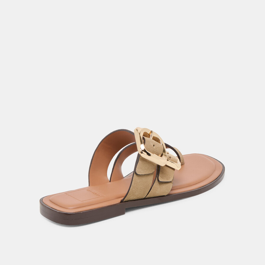 shore sandalen aus taupefarbenem wildleder