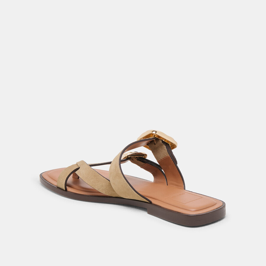 shore sandalen aus taupefarbenem wildleder