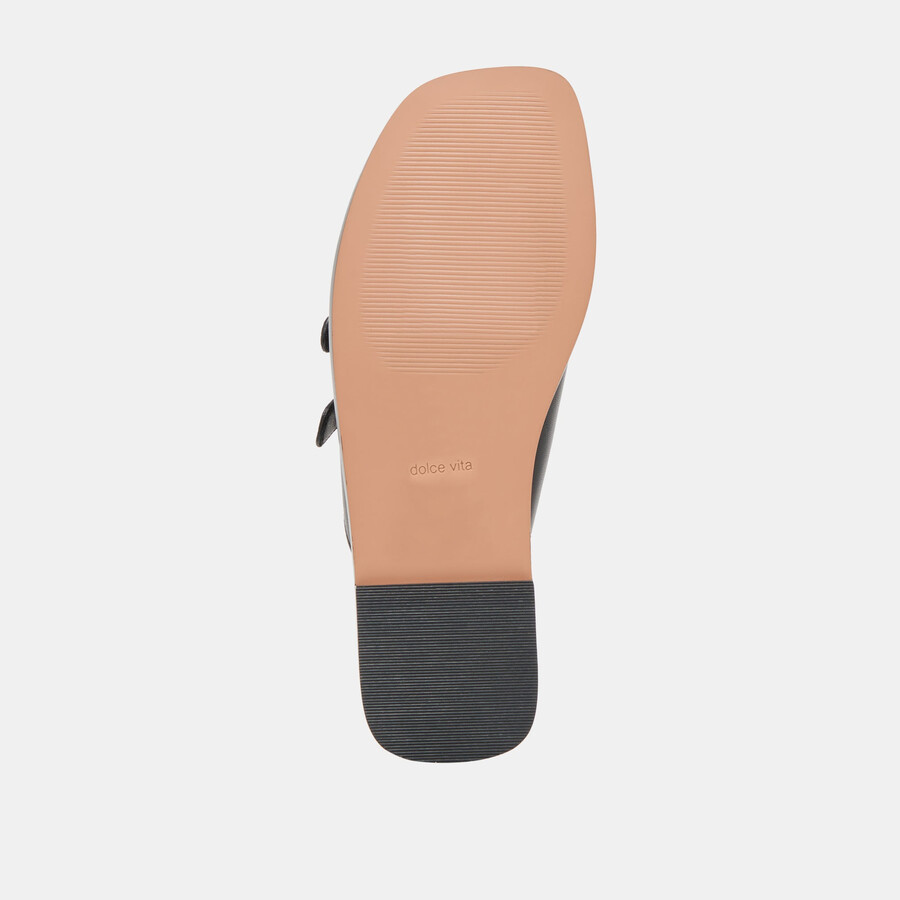 fin sandalen aus schwarzem leder