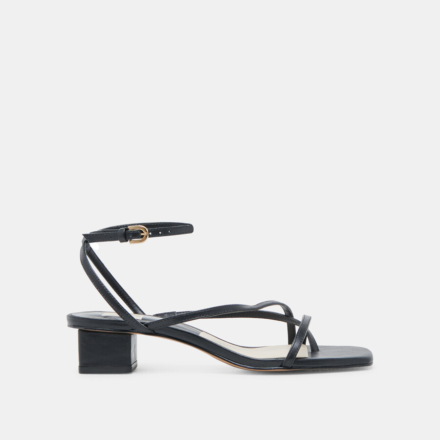 karlos sandalen aus schwarzem leder