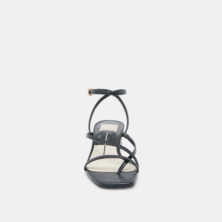 karlos sandalen aus schwarzem leder