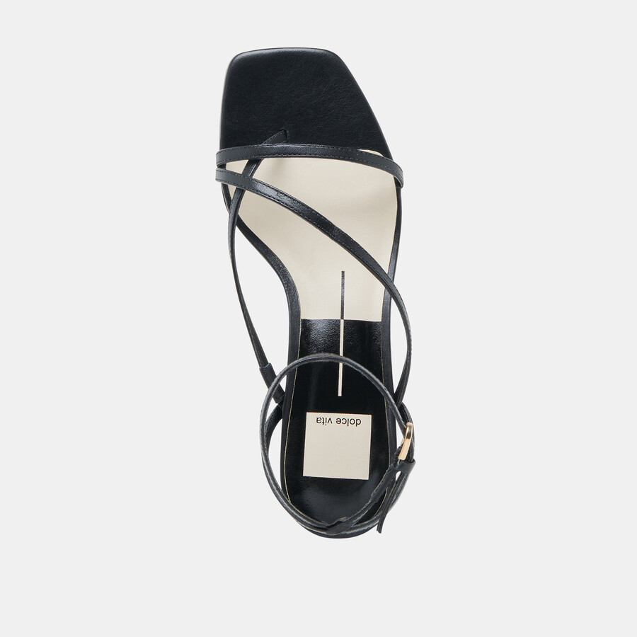 karlos sandalen aus schwarzem leder
