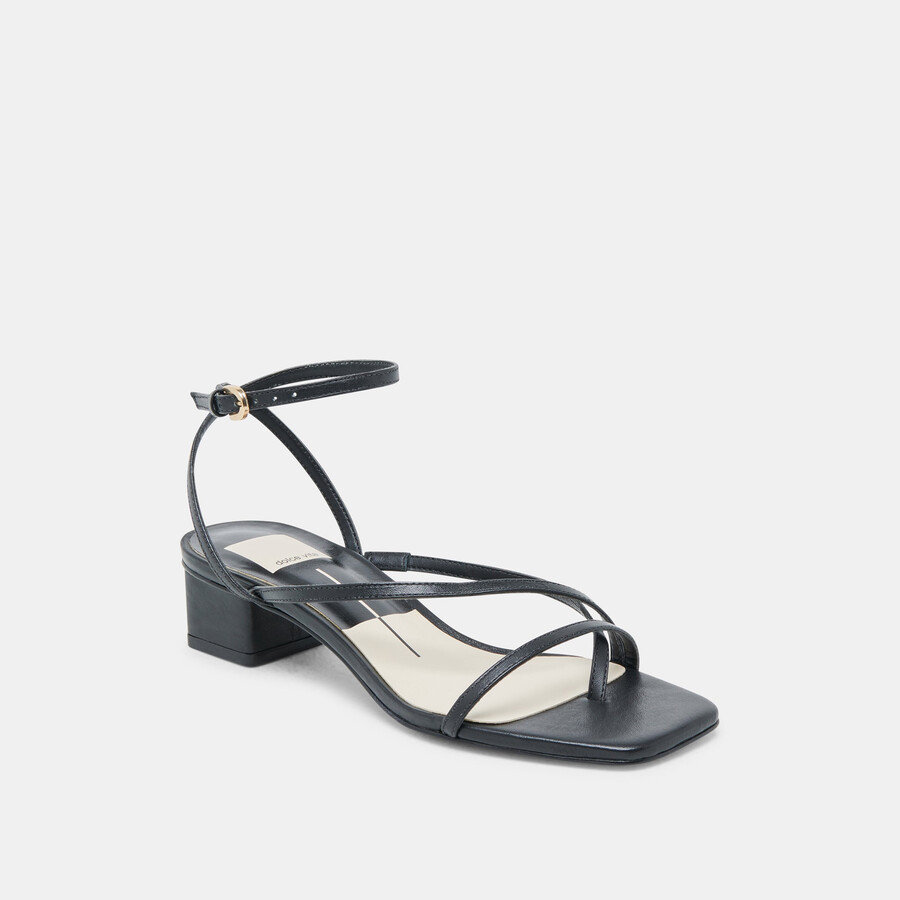 karlos sandalen aus schwarzem leder