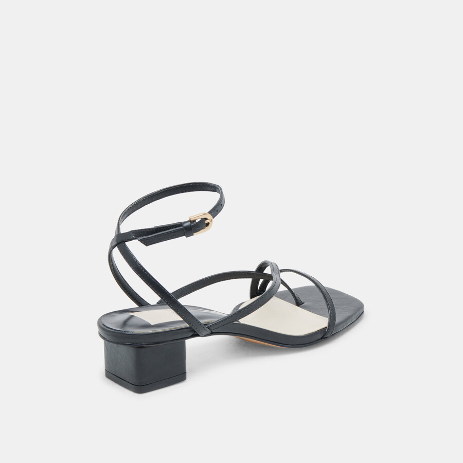 karlos sandalen aus schwarzem leder