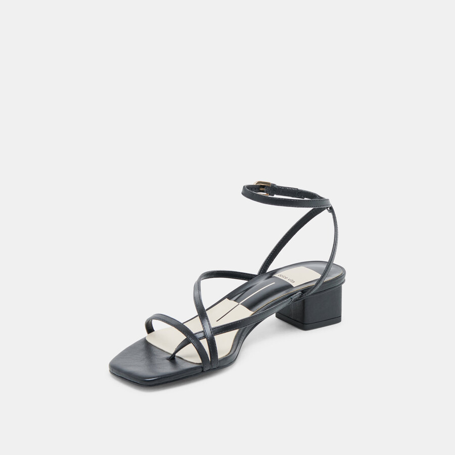 karlos sandalen aus schwarzem leder