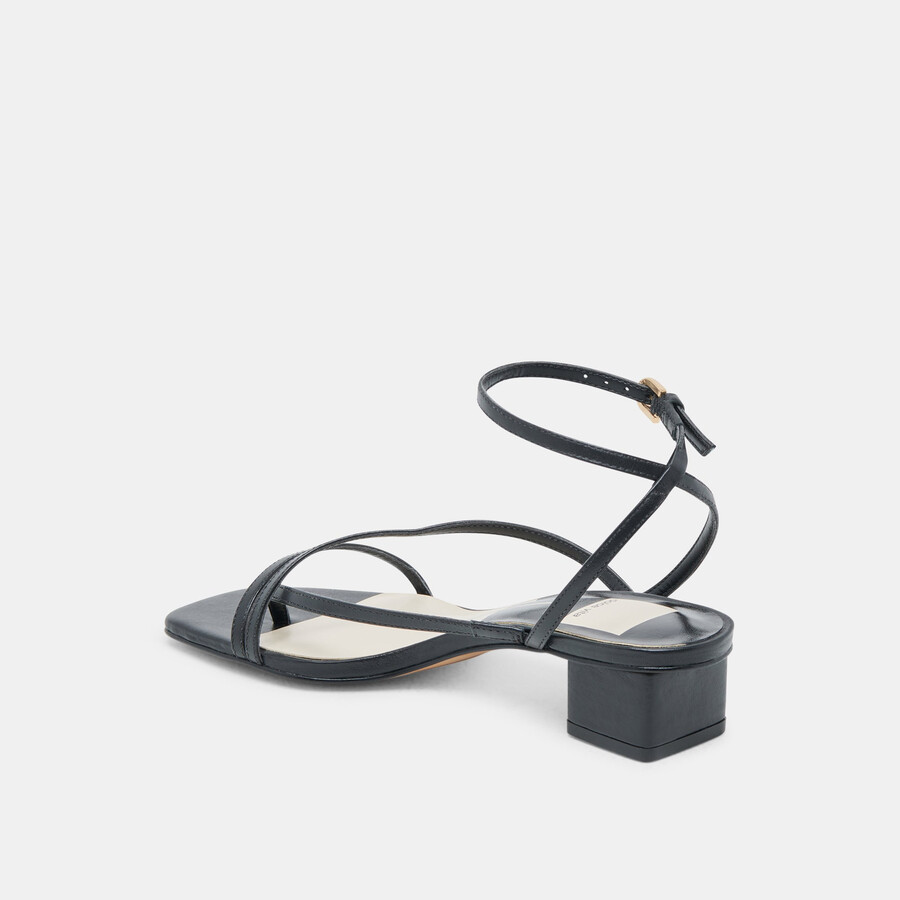 karlos sandalen aus schwarzem leder