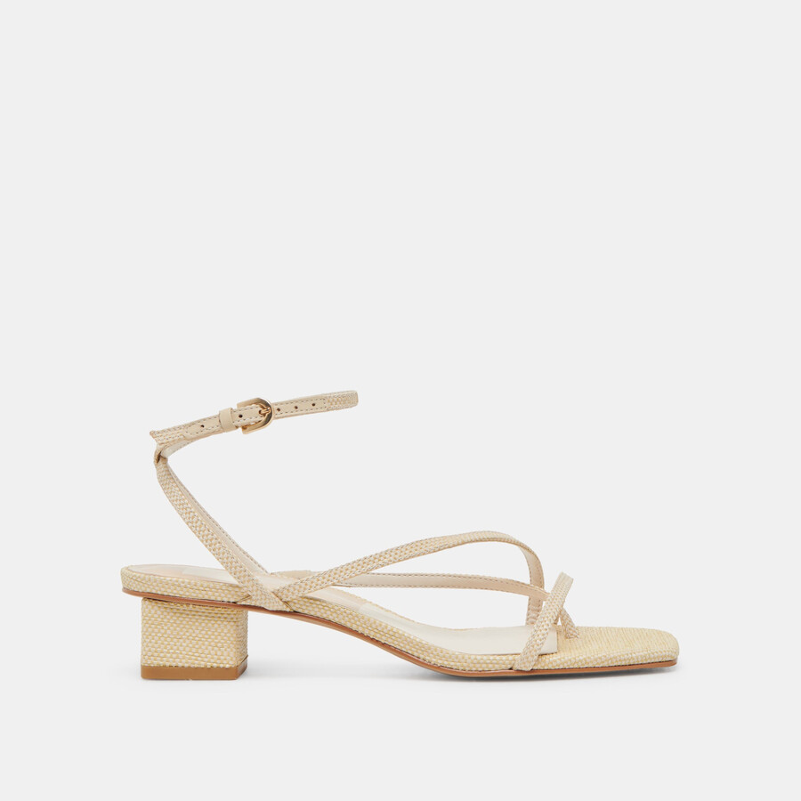 karlos sandalen aus natürlichem gewebtem raffia