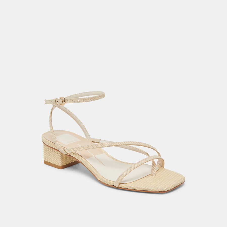 karlos sandalen aus natürlichem gewebtem raffia