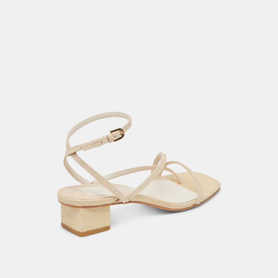 karlos sandalen aus natürlichem gewebtem raffia