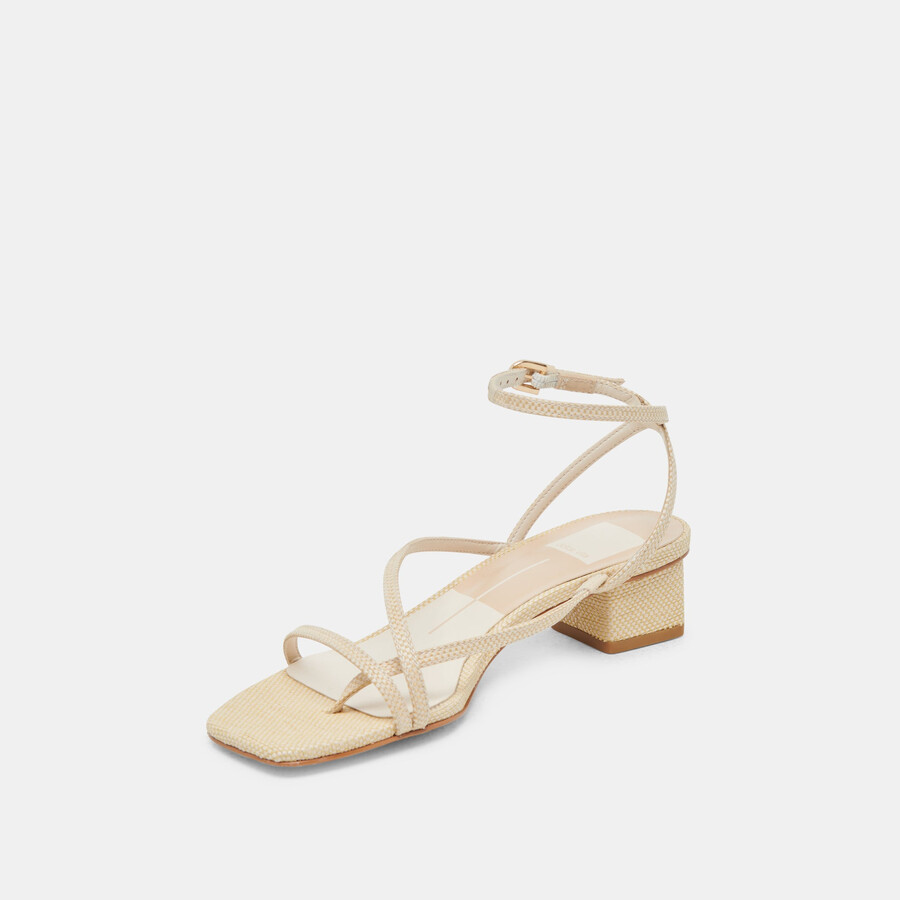 karlos sandalen aus natürlichem gewebtem raffia