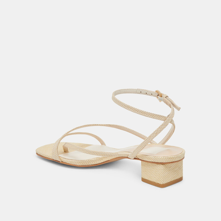 karlos sandalen aus natürlichem gewebtem raffia