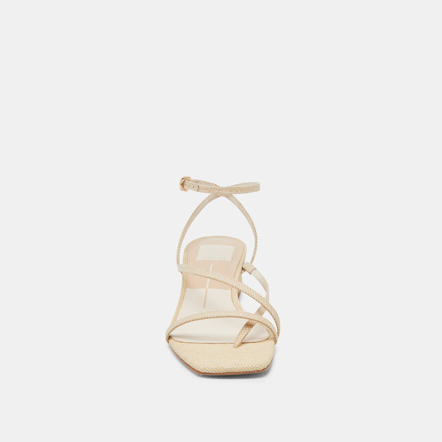 karlos sandalen aus natürlichem gewebtem raffia