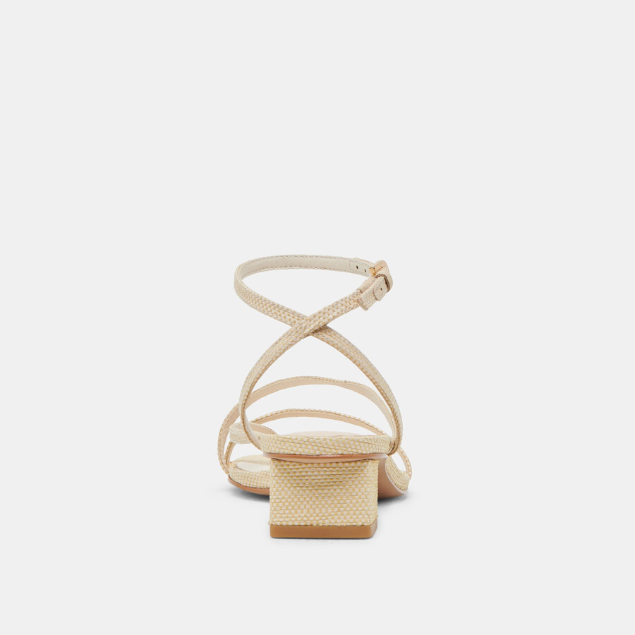 karlos sandalen aus natürlichem gewebtem raffia