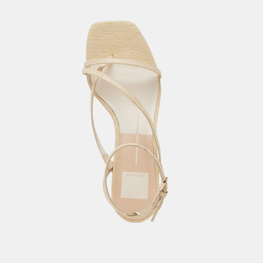 karlos sandalen aus natürlichem gewebtem raffia