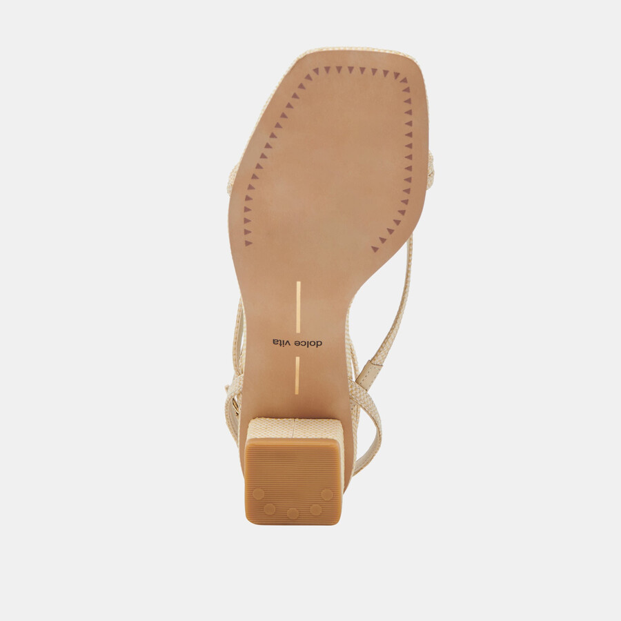 karlos sandalen aus natürlichem gewebtem raffia