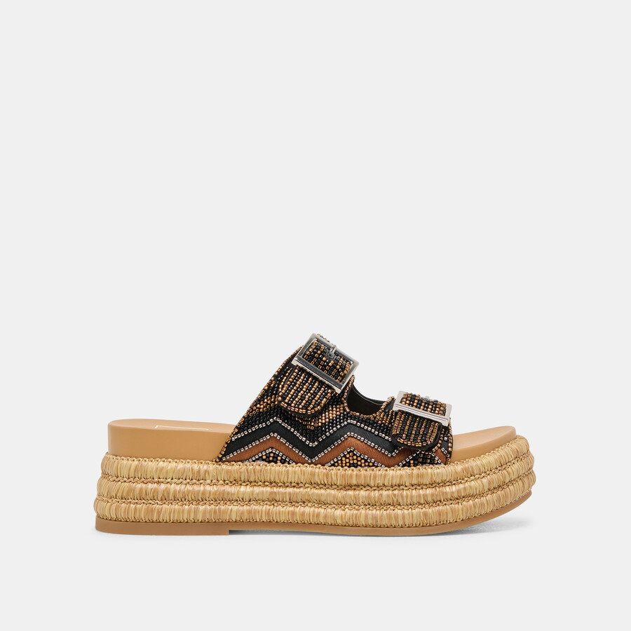 wixie sandalen schwarz mit verschiedenen perlen