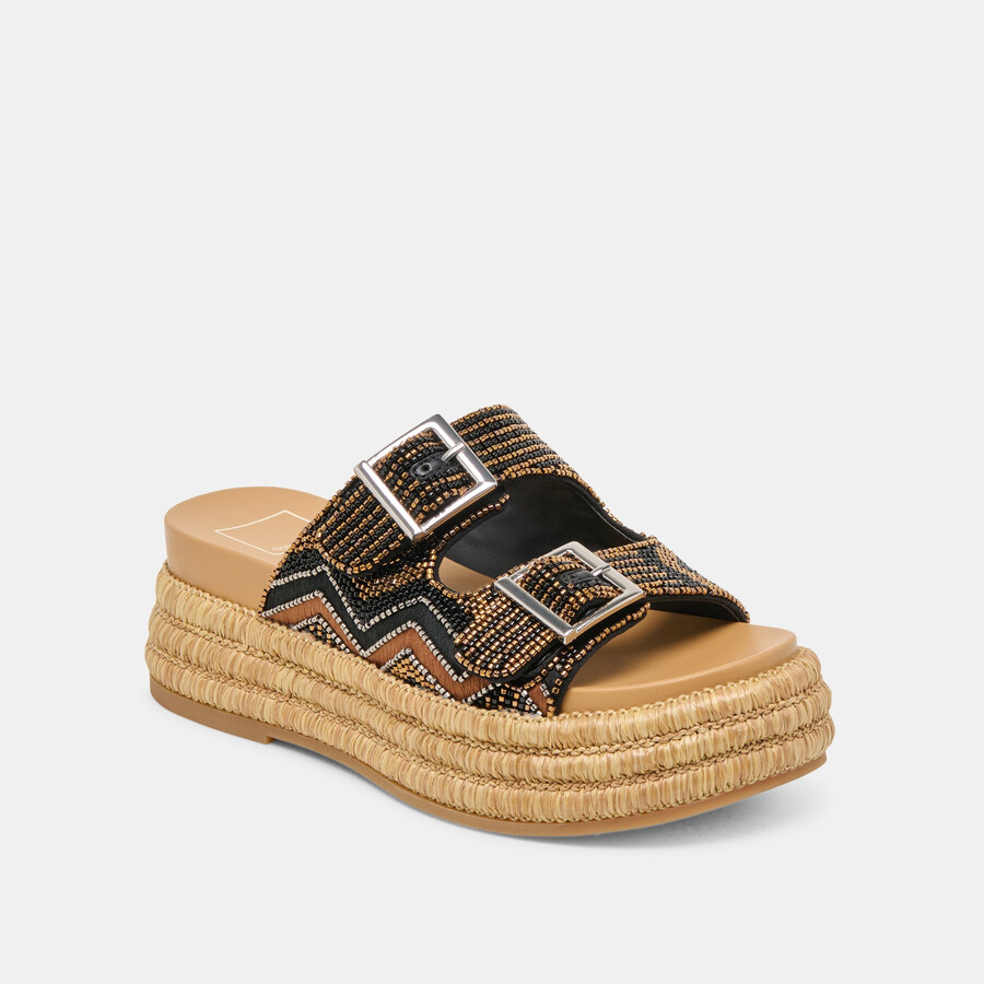 wixie sandalen schwarz mit verschiedenen perlen