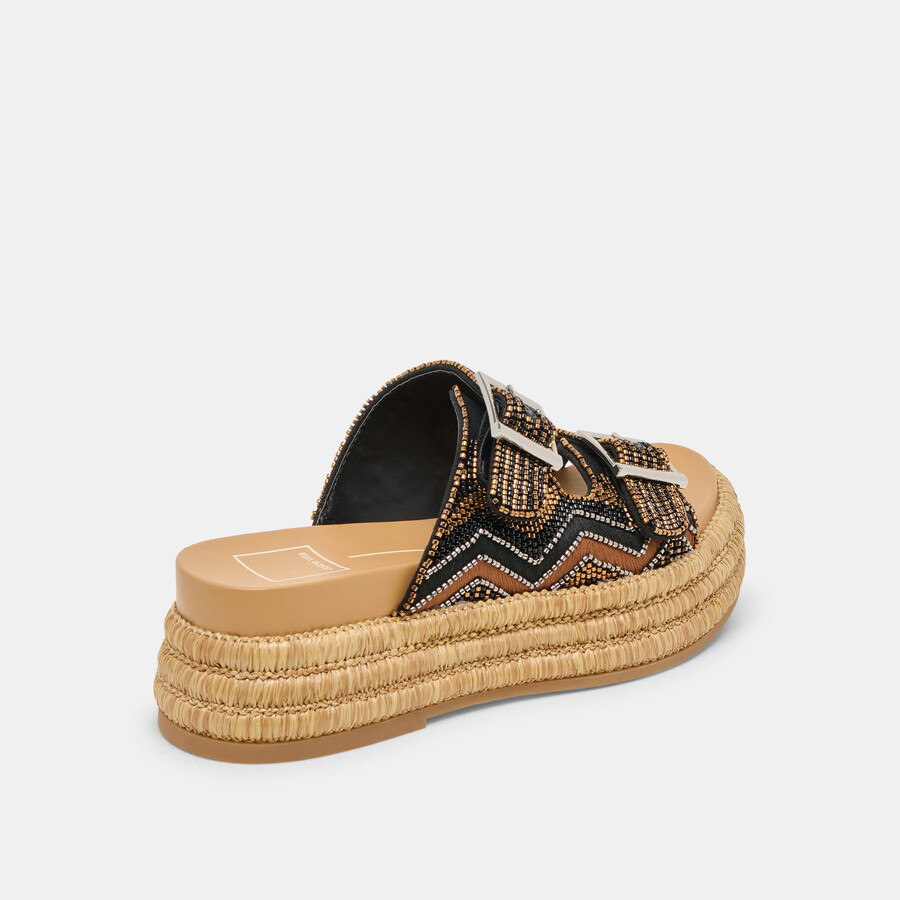 wixie sandalen schwarz mit verschiedenen perlen