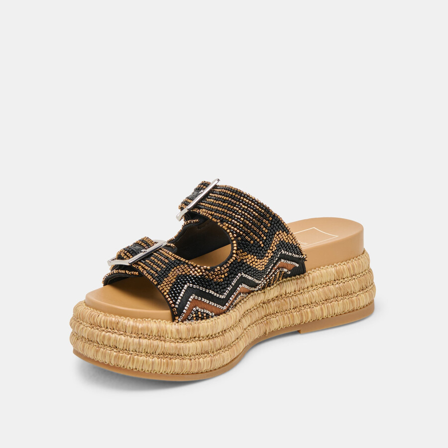 wixie sandalen schwarz mit verschiedenen perlen