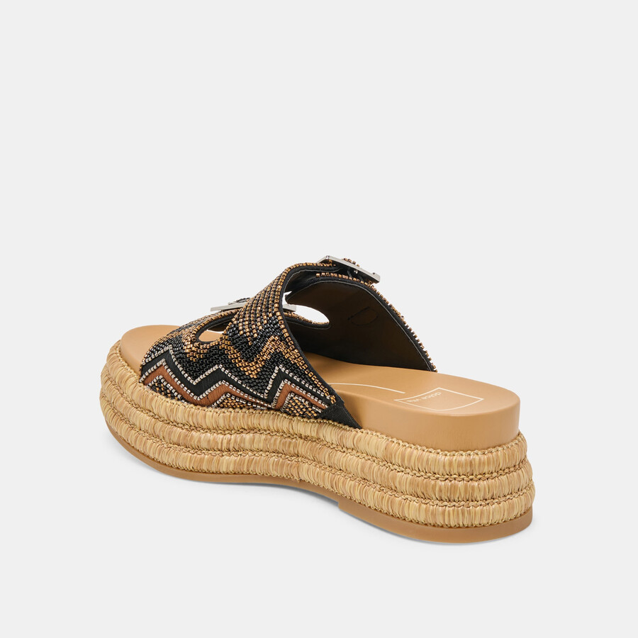 wixie sandalen schwarz mit verschiedenen perlen
