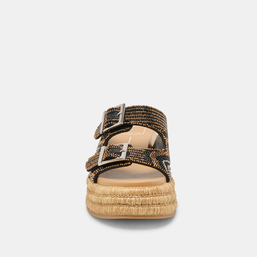 wixie sandalen schwarz mit verschiedenen perlen