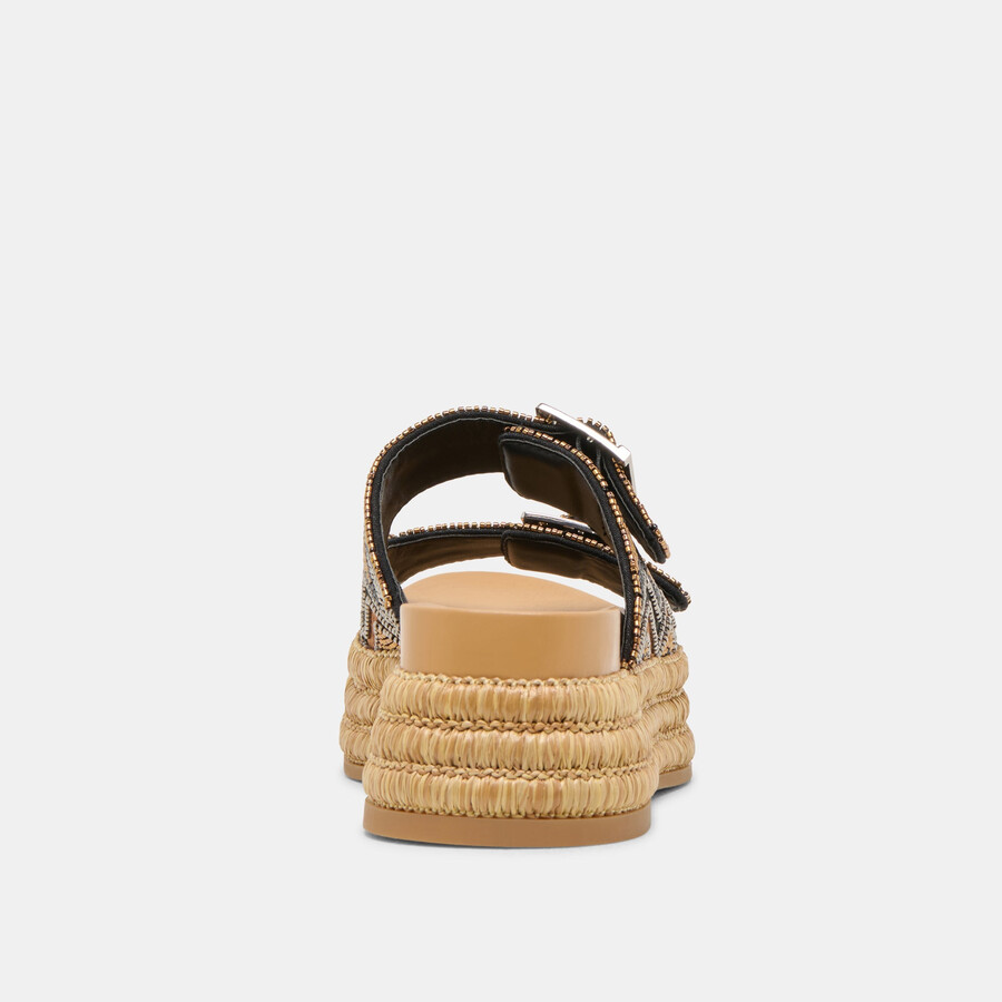 wixie sandalen schwarz mit verschiedenen perlen