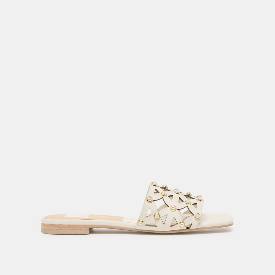 berrit sandalen aus weißem leder
