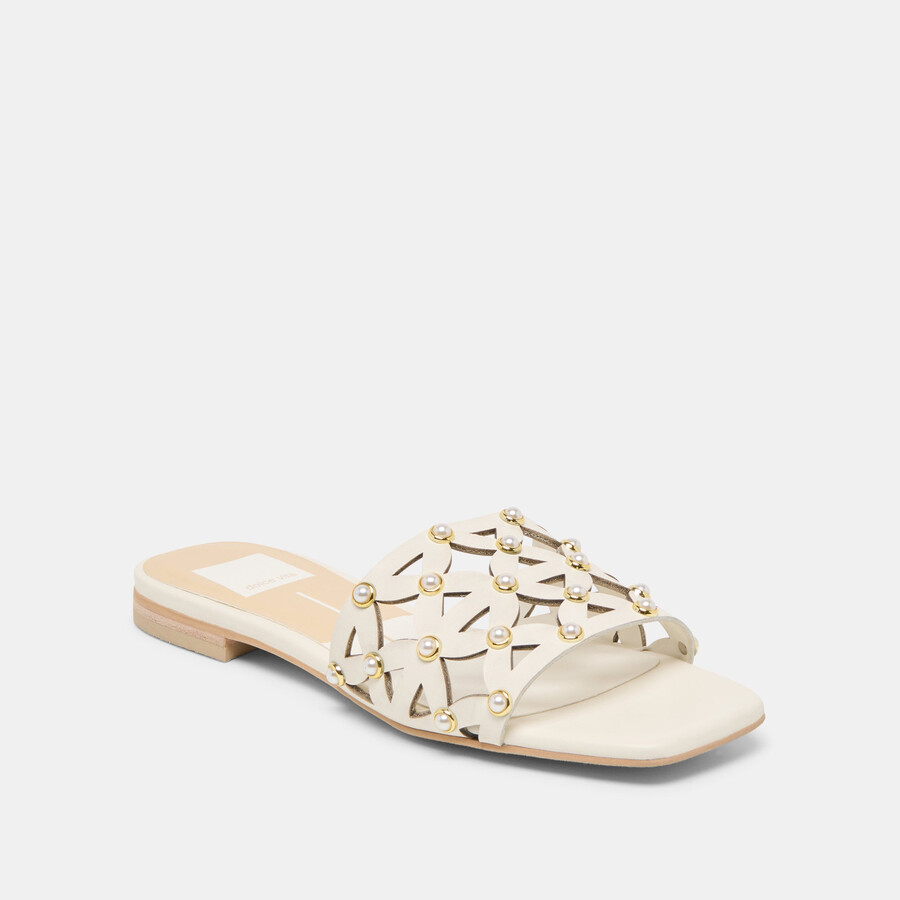 berrit sandalen aus weißem leder