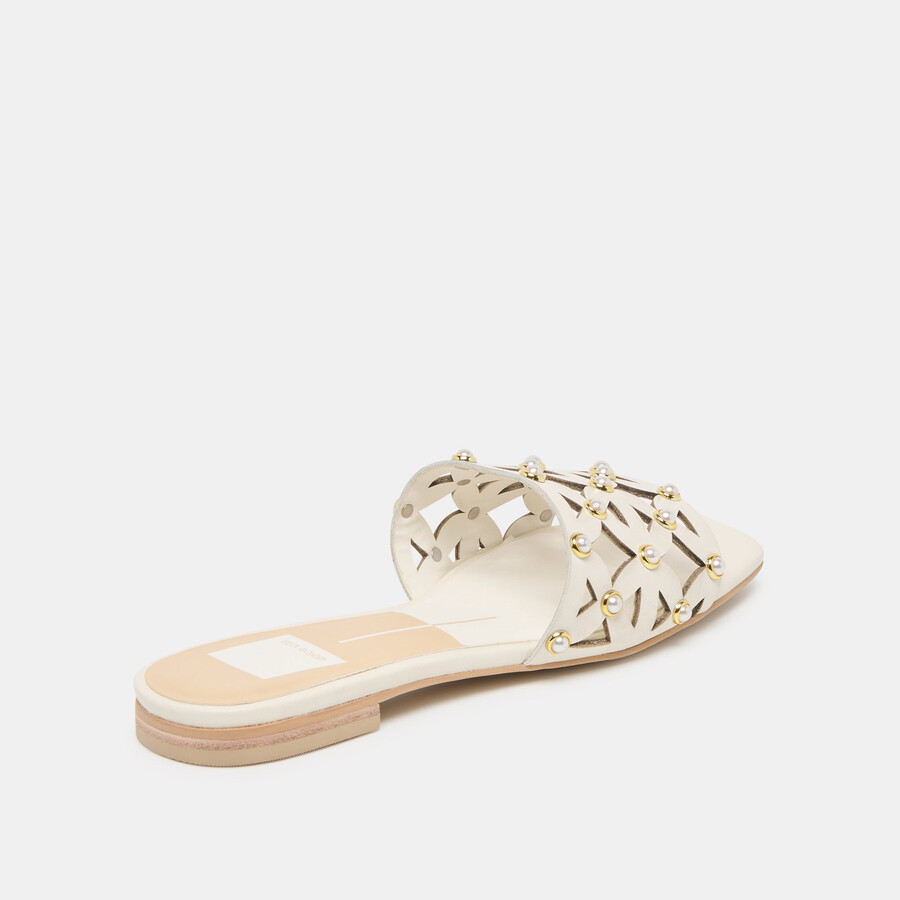 berrit sandalen aus weißem leder