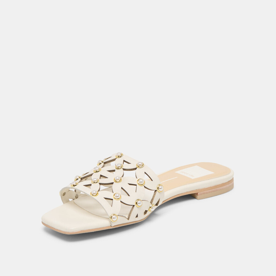berrit sandalen aus weißem leder