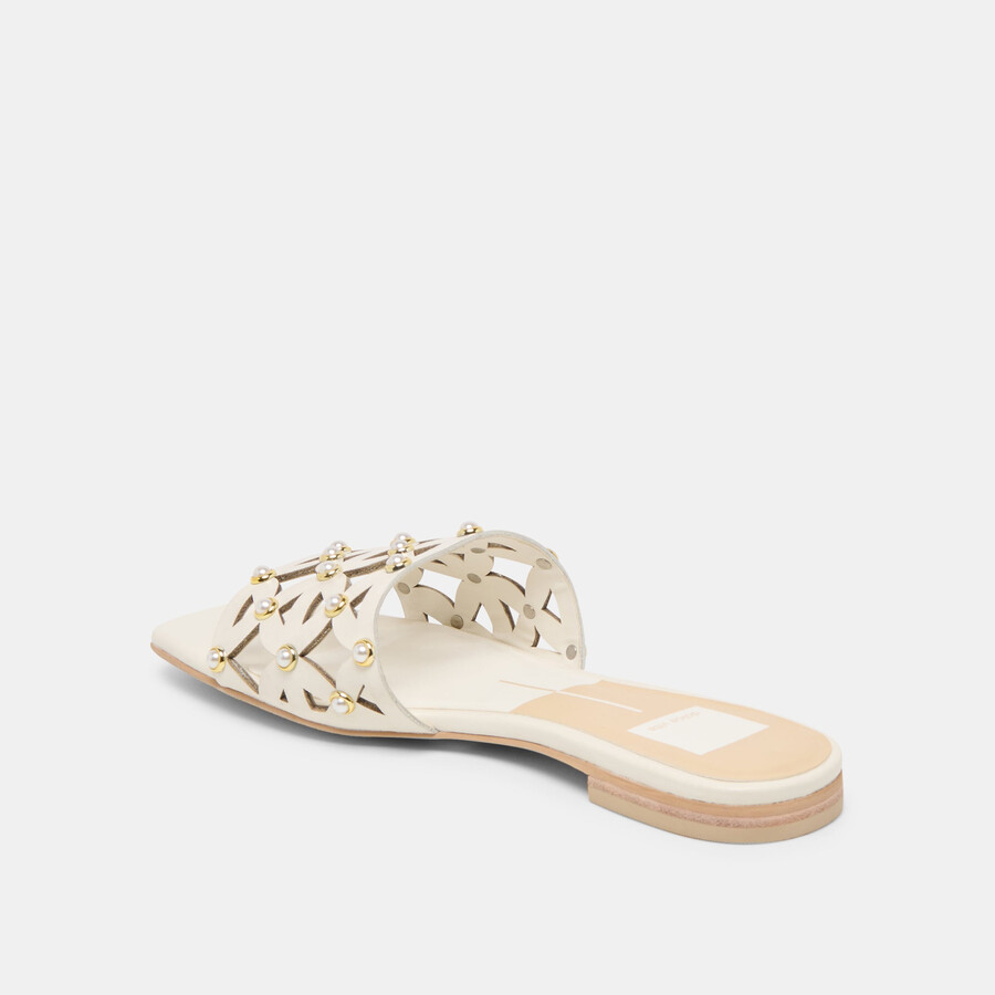 berrit sandalen aus weißem leder