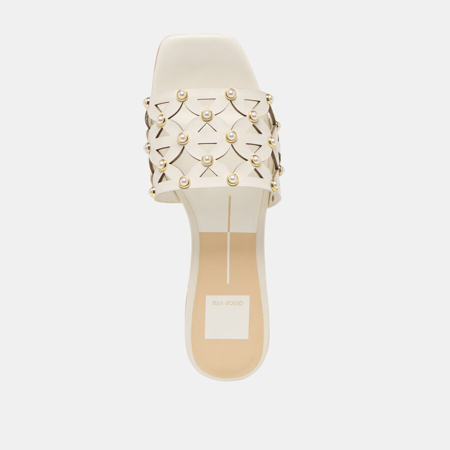 berrit sandalen aus weißem leder